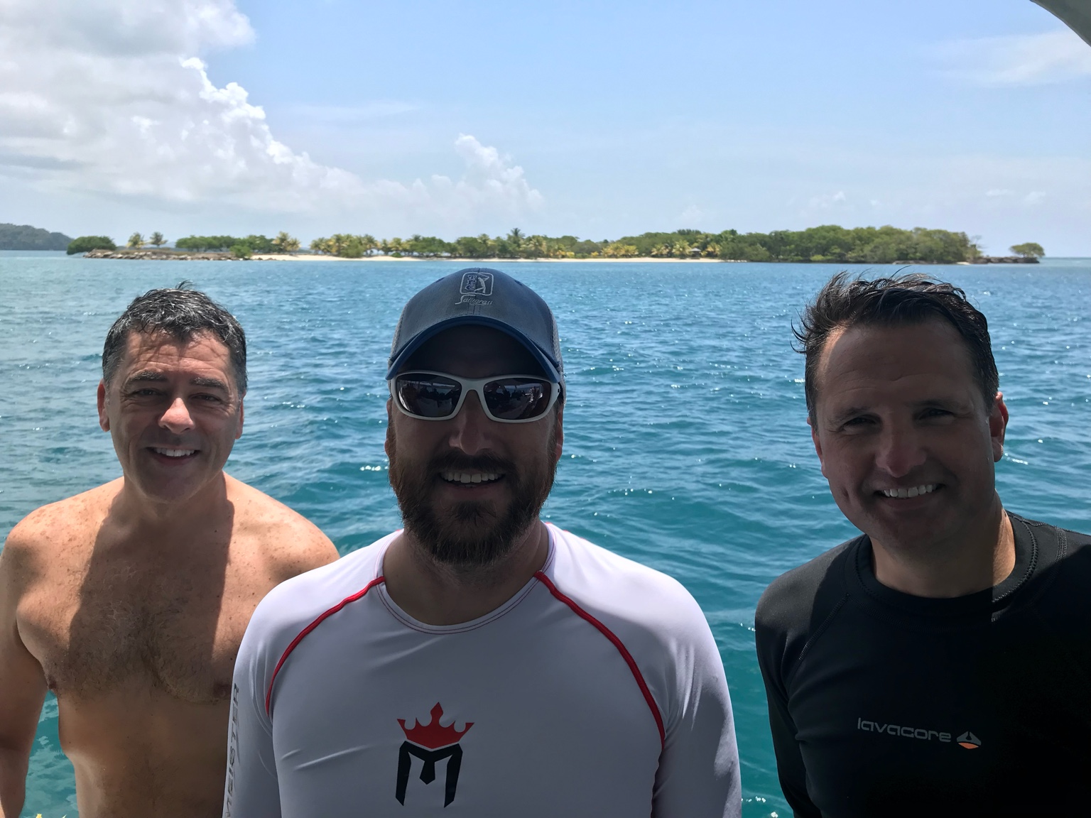 Tony, Jeff, and Drew between dives on the boat